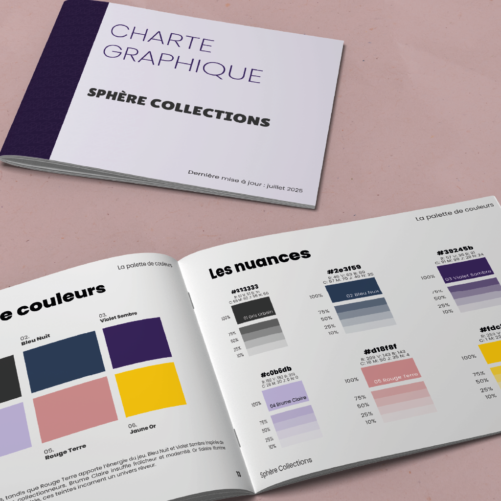 Présentation de charte graphique sur mockup - projet de branding client